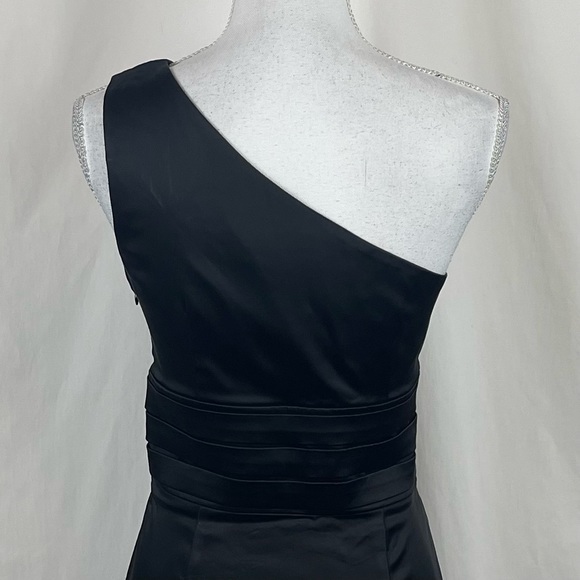 Calvin Klein Black Satin One Shoulder BodyCon Dress NWOT - Picture 5 of 11